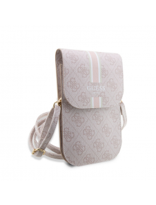 Guess PU 4G Printed Stripes Telefonväska Rosa