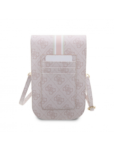 Guess PU 4G Printed Stripes Telefonväska Rosa