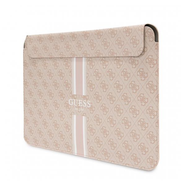Guess PU 4G Printed Stripes Datorfodral 16" Rosa
