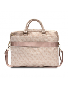 Guess PU 4G Printed Stripes datorväska 15/16" Rosa