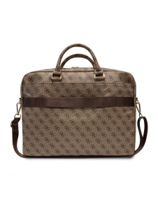 Guess PU 4G Printed Stripes datorväska 15/16" Brun