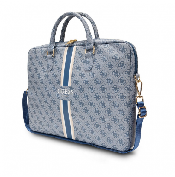 Guess PU 4G Printed Stripes datorväska 15/16" Blå