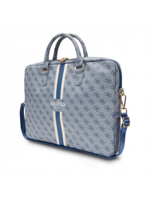 Guess PU 4G Printed Stripes datorväska 15/16" Blå