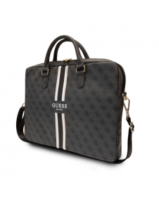 Guess PU 4G Printed Stripes datorväska 15/16" Svart