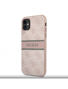 Guess PU 4G Printed Stripe Fodral till iPhone 11 Rosa