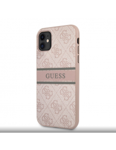 Guess PU 4G Printed Stripe Fodral till iPhone 11 Rosa