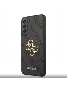 Guess PU 4G metalllogofodral för Samsung Galaxy S23+ Grå