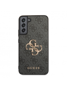 Guess PU 4G metalllogofodral för Samsung Galaxy S23+ Grå