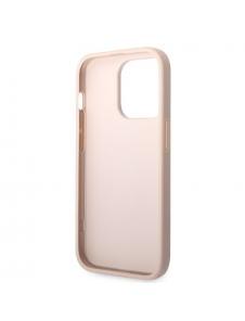 Guess PU 4G metalllogofodral för iPhone 14 Pro Pink