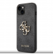 Guess PU 4G metalllogofodral för iPhone 14 Plus Grå