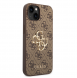 Guess PU 4G metalllogofodral för iPhone 14 Brun
