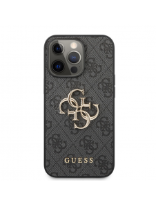 Guess PU 4G metalllogofodral för iPhone 13 Pro Grå
