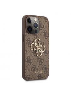 Guess PU 4G metalllogofodral för iPhone 13 Pro Brown