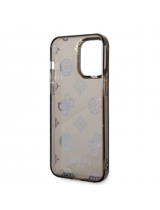Guess PC/TPU Peony Glitter Fodral för iPhone 14 Pro Max Svart
