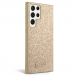 Guess PC/TPU Glitter Flakes metalllogofodral till Samsung Galaxy S23 Ultra Gold