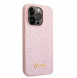 Guess PC/TPU Glitter Flakes metalllogofodral för iPhone 14 Pro Pink