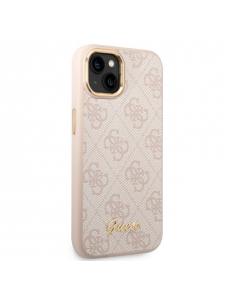 Guess PC/TPU 4G Metal Camera Outline Case för iPhone 14 Rosa