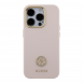Guess Liquid Silicone 4G Strass Metal Logotypfodral till iPhone 15 Pro Pink