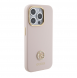 Guess Liquid Silicone 4G Strass Metal Logotypfodral till iPhone 15 Pro Pink