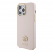 Guess Liquid Silicone 4G Strass Metal Logo Fodral för iPhone 15 Pro Max Rosa