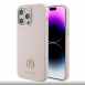 Guess Liquid Silicone 4G Strass Metal Logo Fodral för iPhone 15 Pro Max Rosa