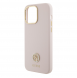 Guess Liquid Silicone 4G Strass Metal Logo Fodral för iPhone 15 Pro Max Rosa