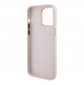 Guess Liquid Silicone 4G Strass Metal Logo Fodral för iPhone 15 Pro Max Rosa