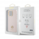 Guess Liquid Silicone 4G Strass Metal Logo Fodral för iPhone 15 Pro Max Rosa