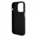 Guess Liquid Silicone 4G Strass Metal Logotypfodral för iPhone 15 Pro Max Svart