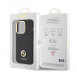 Guess Liquid Silicone 4G Strass Metal Logotypfodral för iPhone 15 Pro Max Svart