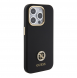 Guess Liquid Silicone 4G Strass Metal Logo Fodral för iPhone 15 Pro Svart
