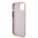 Guess Liquid Silicone 4G Strass Metal Logotypfodral till iPhone 15 Rosa