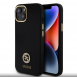 Guess Liquid Silicone 4G Strass Metal Logotypfodral till iPhone 15 Svart