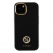 Guess Liquid Silicone 4G Strass Metal Logotypfodral till iPhone 15 Svart