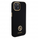 Guess Liquid Silicone 4G Strass Metal Logotypfodral till iPhone 15 Svart