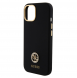 Guess Liquid Silicone 4G Strass Metal Logotypfodral till iPhone 15 Svart