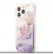 Guess Liquid Glitter Flower Fodral till iPhone 13 Pro Purple