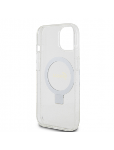 Guess IML Ring Stand Glitter MagSafe Fodral för iPhone 15 Transparent
