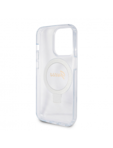 Guess IML Ring Stand Glitter MagSafe Fodral för iPhone 15 Pro Max Transparent