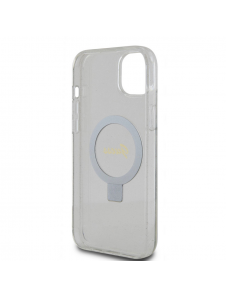 Guess IML Ring Stand Glitter MagSafe Fodral för iPhone 15 Plus Transparent