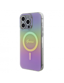 Guess IML Iridescent Script MagSafe Fodral för iPhone 15 Pro Pink