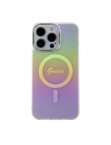 Guess IML Iridescent Script MagSafe Fodral för iPhone 15 Pro Pink