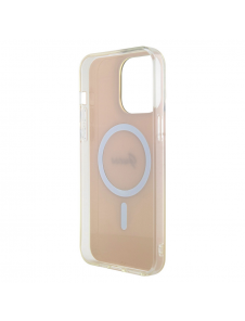 Guess IML Iridescent Script MagSafe Fodral för iPhone 15 Pro Pink