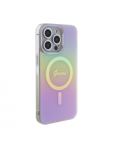 Guess IML Iridescent Script MagSafe Fodral för iPhone 15 Pro Max Rosa