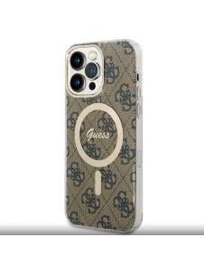 Guess IML 4G MagSafe Fodral för iPhone 15 Pro Max Brun