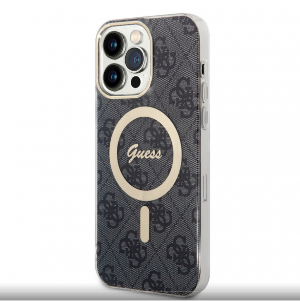 Guess IML 4G MagSafe Fodral för iPhone 15 Pro Max Svart