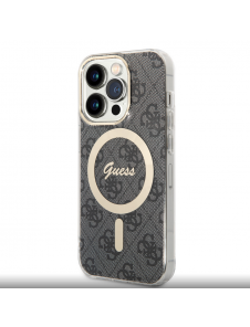 Guess IML 4G MagSafe Fodral för iPhone 15 Pro Svart