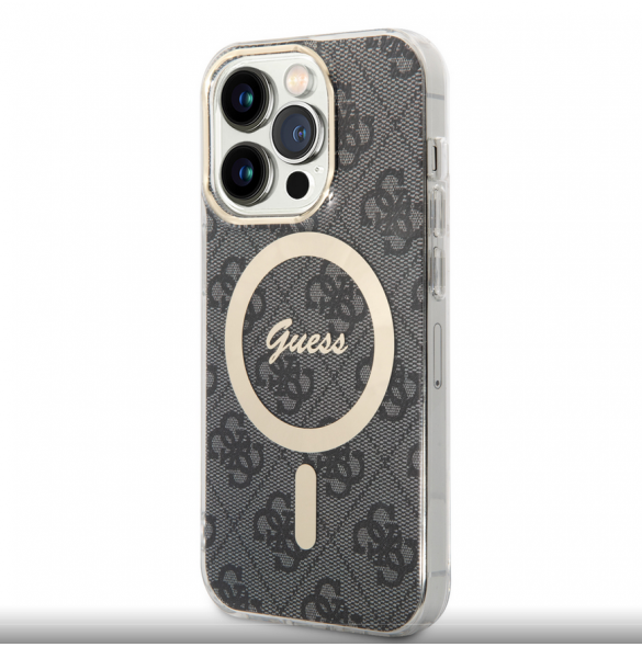 Guess IML 4G MagSafe Fodral för iPhone 15 Pro Svart