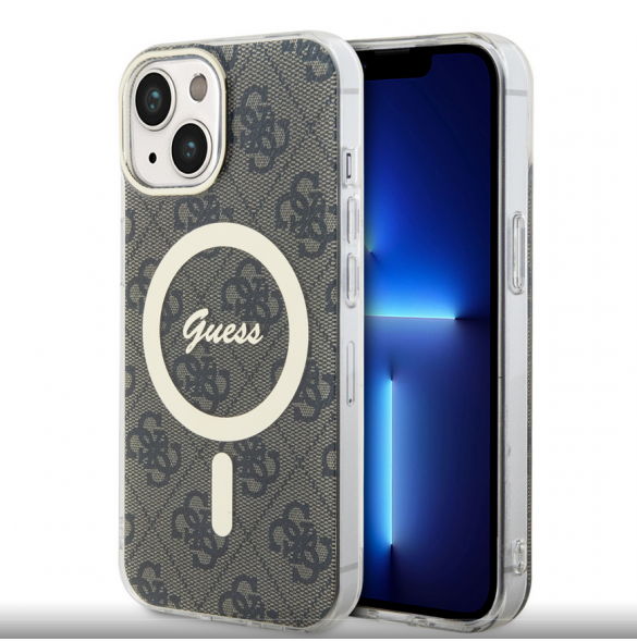 Guess IML 4G MagSafe Fodral för iPhone 15 Brun