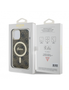 Guess IML 4G MagSafe Fodral för iPhone 15 Brun